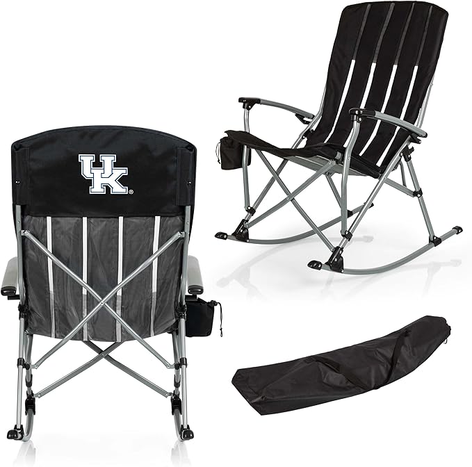 Picnic TIME NCAA Unisex-Adult NCAA Outdoor Rocking Camp Chair XL Heavy Duty Camping Chair for Adults