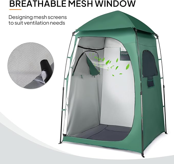 VINGLI 6.8FT Shower Tent Large Instant Pop Up Shelter with Mesh Floor &amp Carrying Bag Privacy Changing Room Tent for Toilet Camping Dressing Lightweight &amp Sturdy Easy Set Up