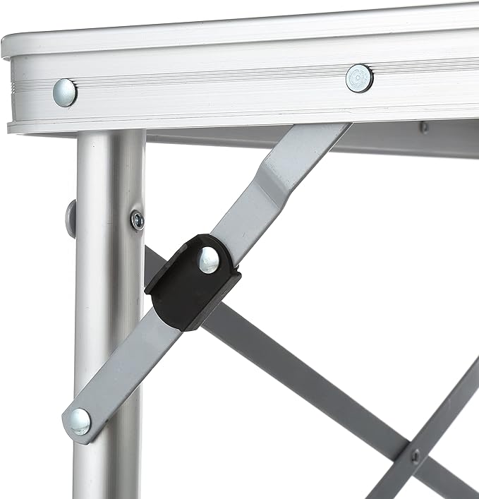 ARROWHEAD OUTDOOR 4’ ft Heavy-Duty Portable Aluminum Frame Folding Table w/Leveling Feet Solid Tabletop Surface 2 Adjustable Heights Carrying Case Included Lightweight USA-Based Support