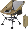 MOON LENCE Portable Camping ChairLightweight Backpacking Hiking ChairsCompactFoldablewith Anti-Sinking Large Feet for Beach330 lbs Capacity (Khaki Standard)