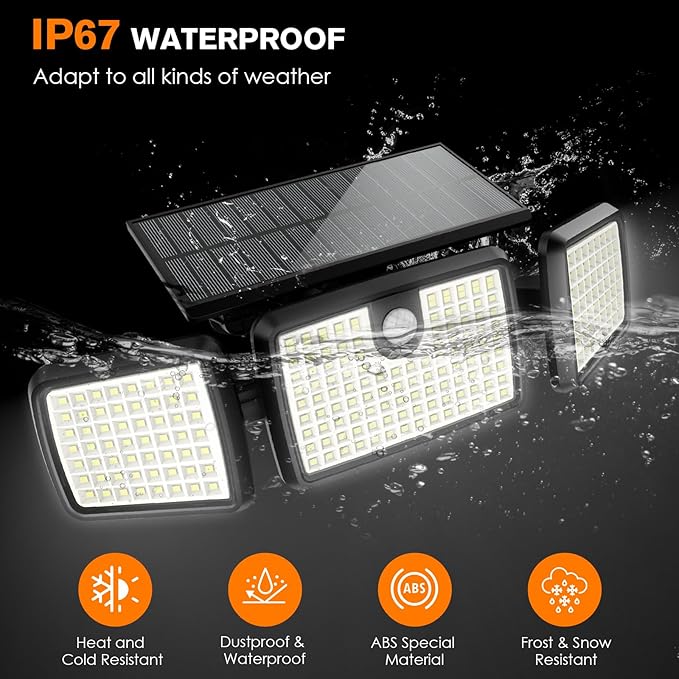 MIHANI Solar Lights Outdoor Quick Charge Solar Motion Deck Lights Outdoor for Deck with High Brightness Larger Built-in Tempered Glass Panel Sensitive PIR Motion Inductor (Remote4 Pack)