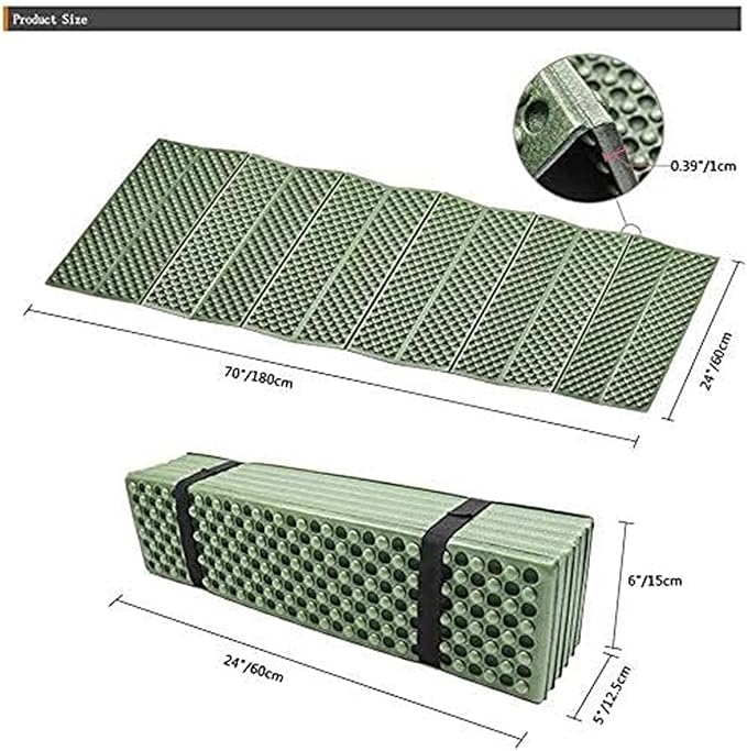 Compatible for Moisture-Proof Pad Tent Sleeping Pad Tent Mat Foam Camping Mat Folding Picnic Mat Soft Compact Cushion Foldable Backpack(Green)