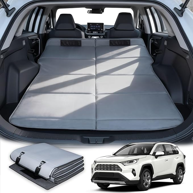 Car Bed for Toyota RAV4Foldable Non-Inflatable Memory Foam Camping MattressThickened Portable SUV Trunk Sleeping PadAir Mattress Upgrade for Camping Essentials &amp AccessoriesRAV4 2020-2025 2026