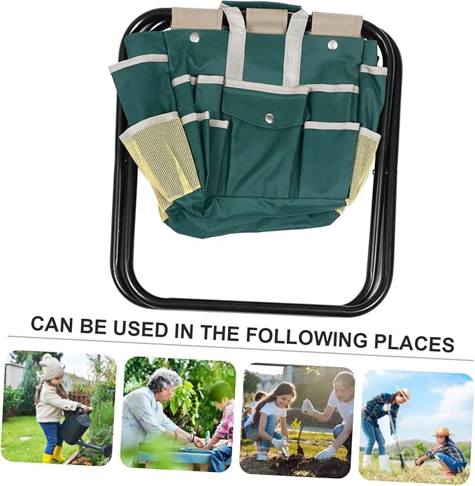 SUPVOX Portable Folding Stool with Tool Bag Lightweight Garden Chair for Hiking Fishing Travel Practical and Comfortable Design