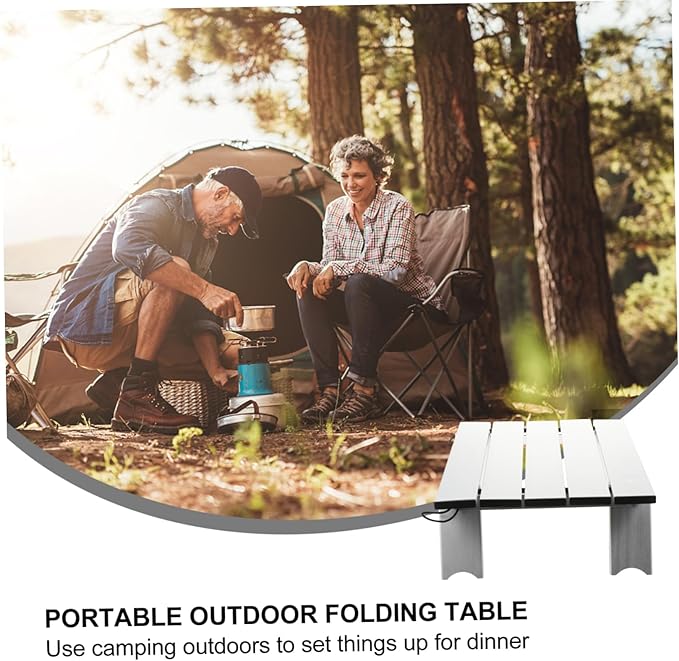 VICASKY Aluminum Alloy Folding Tables Silver Picnic Table Portable Camping Supplies Camping Folding Desk