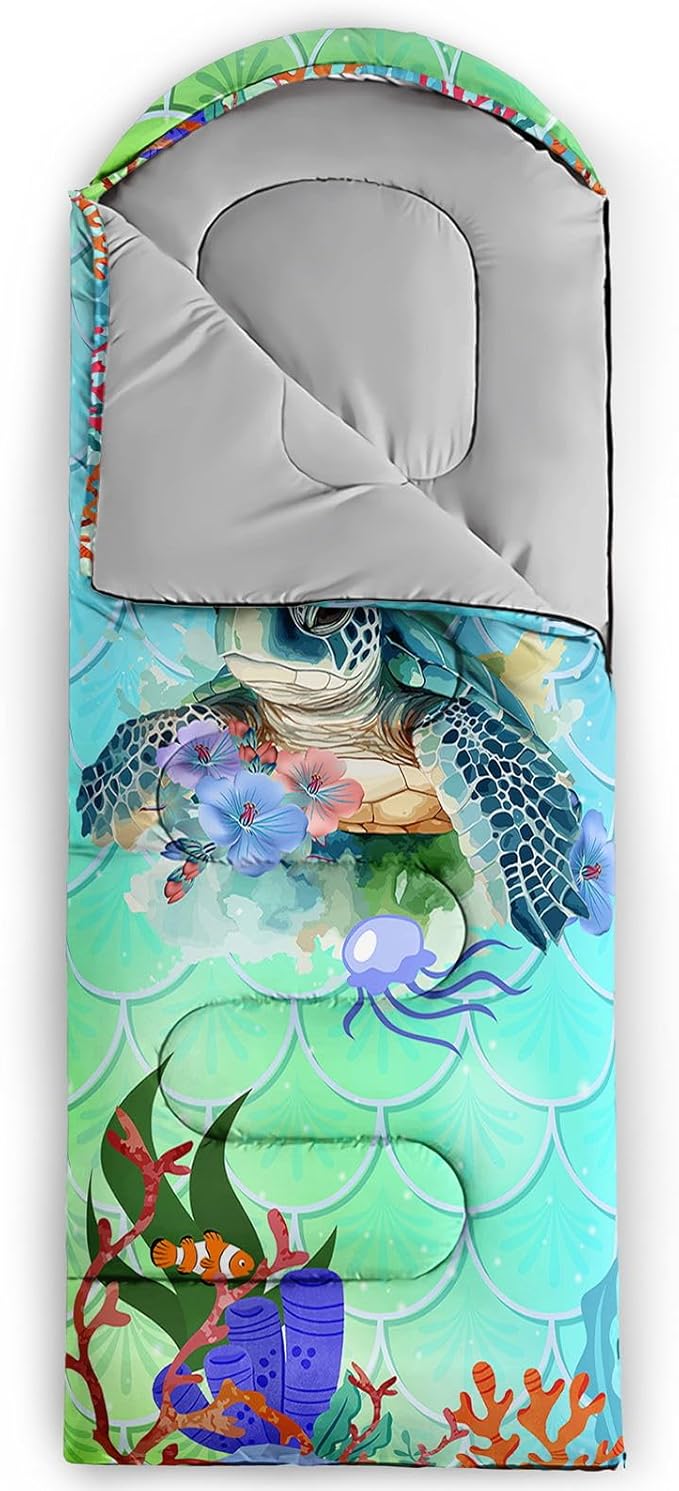 Kids Sleeping Bag for Boys GirlsCheckerboard Cat Print-Lightweight Warm Portable Outdoor Indoor-Waterproof Cold Weather Resistant Sleeping Bag for Camping Hiking