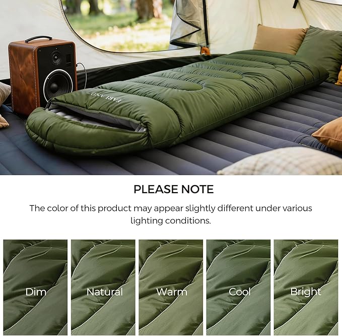 FARLAND Sleeping Bag for Adults Cold Weather &amp Warm Plush Fleece-Lined Interior - Portable Waterproof Windproof with Compression Sack for Camping Hiking Traveling Indoor &amp Outdoor