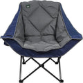 Northroad Oversized Foldable Camping Chair Outdoor Padded Lawn Chair w/Cup HolderCarry Bag for Beach Hiking and PicnicsHeavy-Duty 300-lbs Capacity Blue