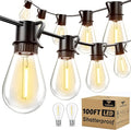 Torkase 100FT Outdoor String Lights LED 30+2 S14 Shatterproof Bulbs Dimmable Patio Lights IP54 Waterproof Connectable for Pergola Lighting Backyard PorchWeddings Cafe Party