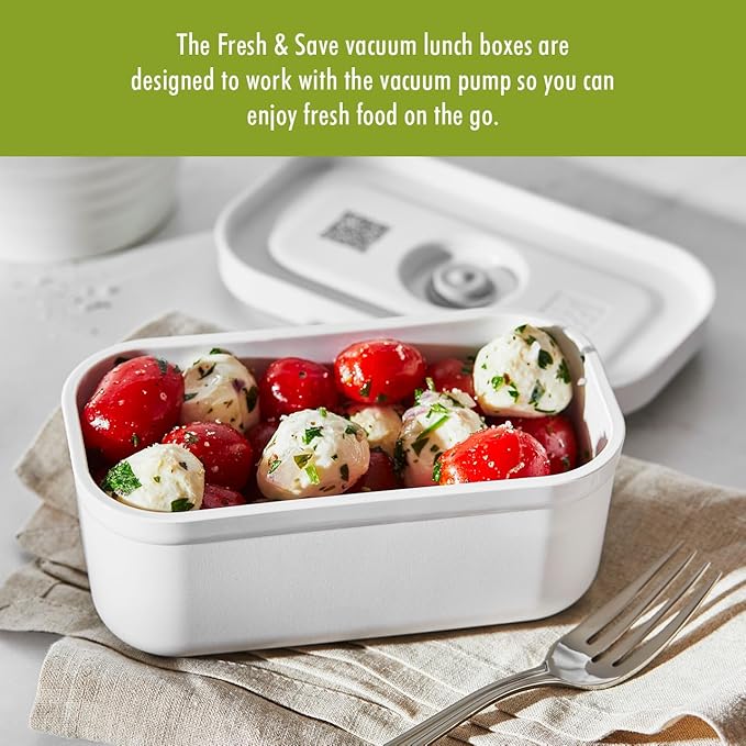 ZWILLING Fresh &amp Save Plastic Lunch Box Airtight Food Storage Container Meal Prep Container BPA-Free White - Small