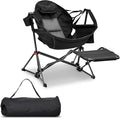 Hammock Camping Chair with Leg RestLightweight Portable Outdoor Chair for Camping and Hiking Supports 350lbs-Black