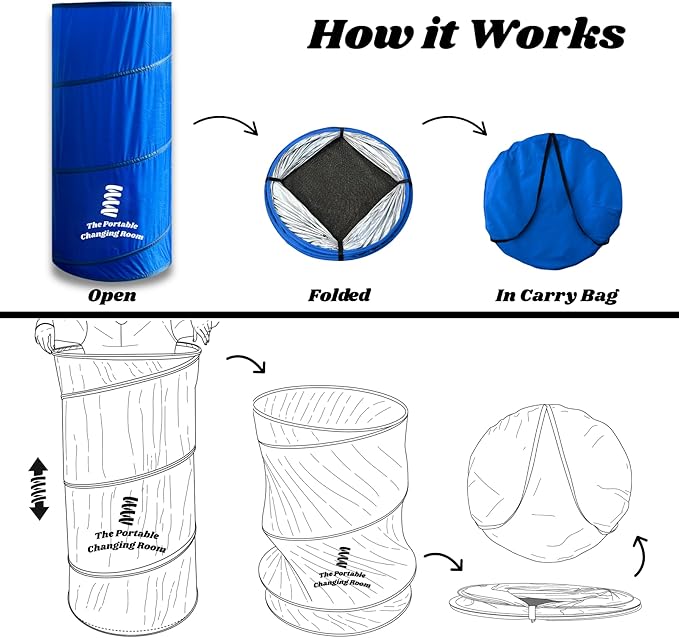Portable Changing Room Pop Up Pod - Privacy Tent Dressing Room Tube or Portable Toilet Stall with Carry Bag for Camping Beach or Outdoor by The Portable Changing Room