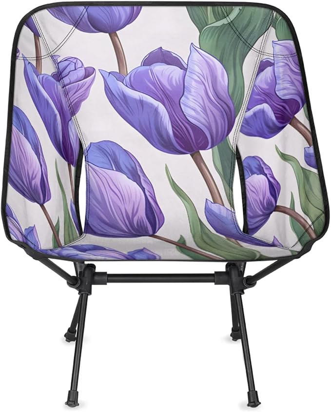 Honeybaby Folding Camping Chair Tulip Theme Camping Chairs Lightweight Portable Chair Outdoor Foldable Chairs for Camping Travel Picnic Beach Hiking