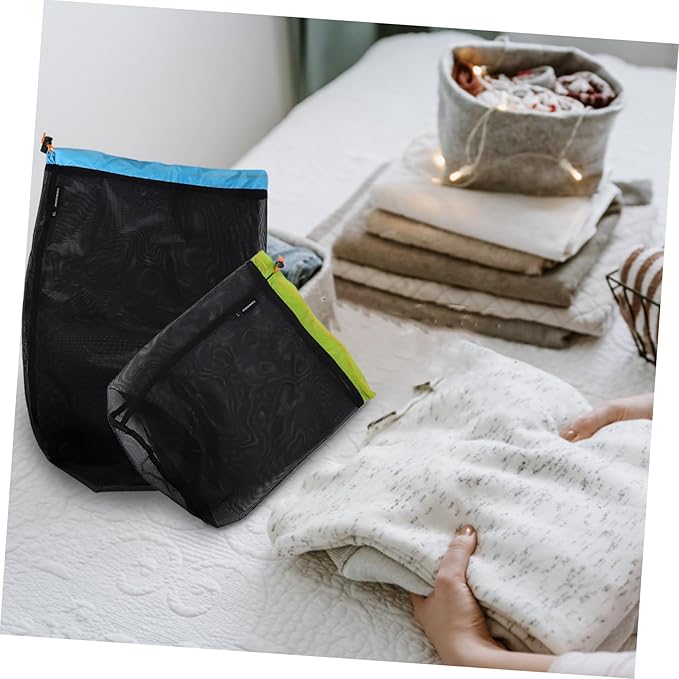 BESPORTBLE Dventure Bag Set: Mesh Storage Sack for Camping Hiking Travel 1 Set Drawstring Large Capacity Polyester Mesh Reusable