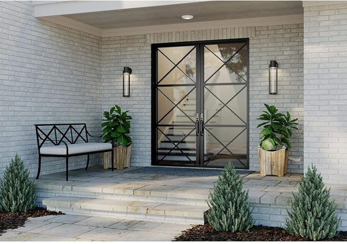 Progress Lighting Z-1030 LED Collection 1-Light Clear Glass Modern Outdoor Medium Wall Lantern Light Textured Black 20.00x5.13x5.13