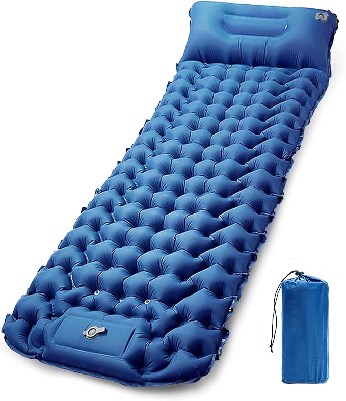 Camping Sleeping Pad Extra Thick Ergonomic Camping Mattress with Built-in Pump Lightweight and Compact for Backpacking Hiking Tent