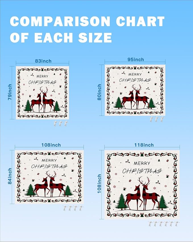 Beach Blanket Waterproof Sandproof Merry Christmas Plaid Reindeer Quick Drying Beach Mat with 4 Stakes Tree Holly Snowflake on Flax Lightweight Picnic Blanket for Travel Camping Outdoor 108x84