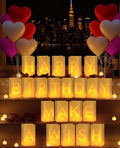 AceList Light Up Letters Luminary Bags Rose Petals and Candles Set Romantic Decorations Special Night for Anniversary Proposal Valentine’S Day Decorations
