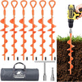 Ground Anchors Screw in 15 Inch Heavy Duty Earth Anchor Stakes for Trampoline Camping Canopies Tents Securing Animals Swing Set Anchors 6 Pack Tent Stakes