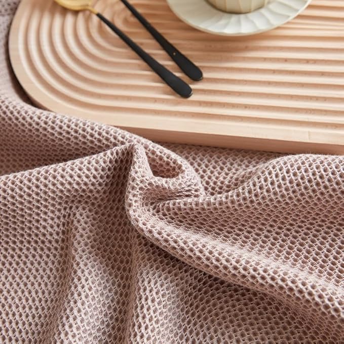 Bnitoam 100% Cotton Waffle Weave Blanket for Bed Couch Sofa 40x60 Ultra Soft Breathable Cooling Cellular Blanket Lightweight All Season Machine Washable (Taupe 40x60)