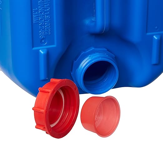 Hudson Exchange 5 Gallon (20 Liter) Handled Container with Cap HDPE Blue 4 Pack