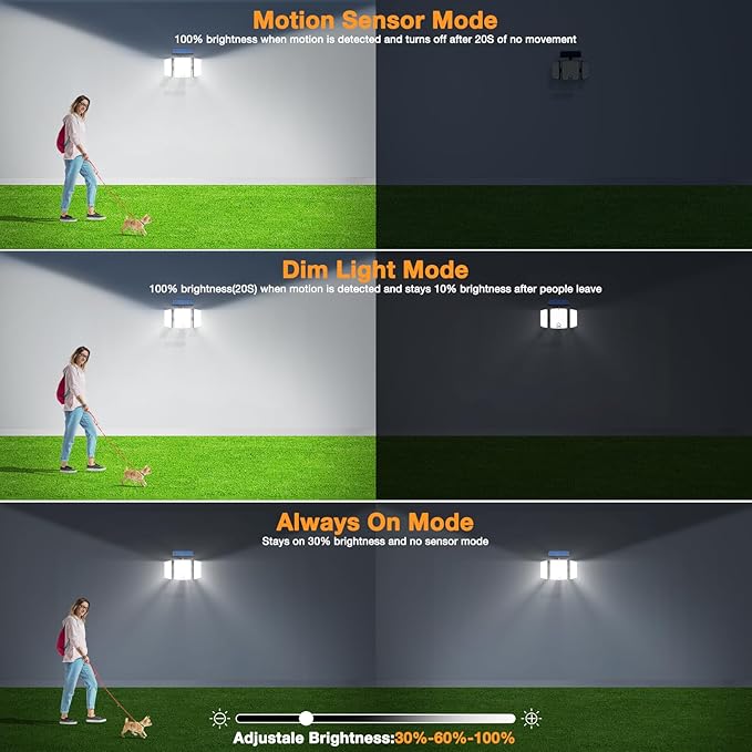 Onforu Solar Lights Outdoor 3500LM 278 LEDs Split Motion Sensor Flood Lights with 16.4 ft Cable 3 Modes IP65 Waterproof Security Lights with Remote Control for Yard Pathway Pool Garage 4 Pack