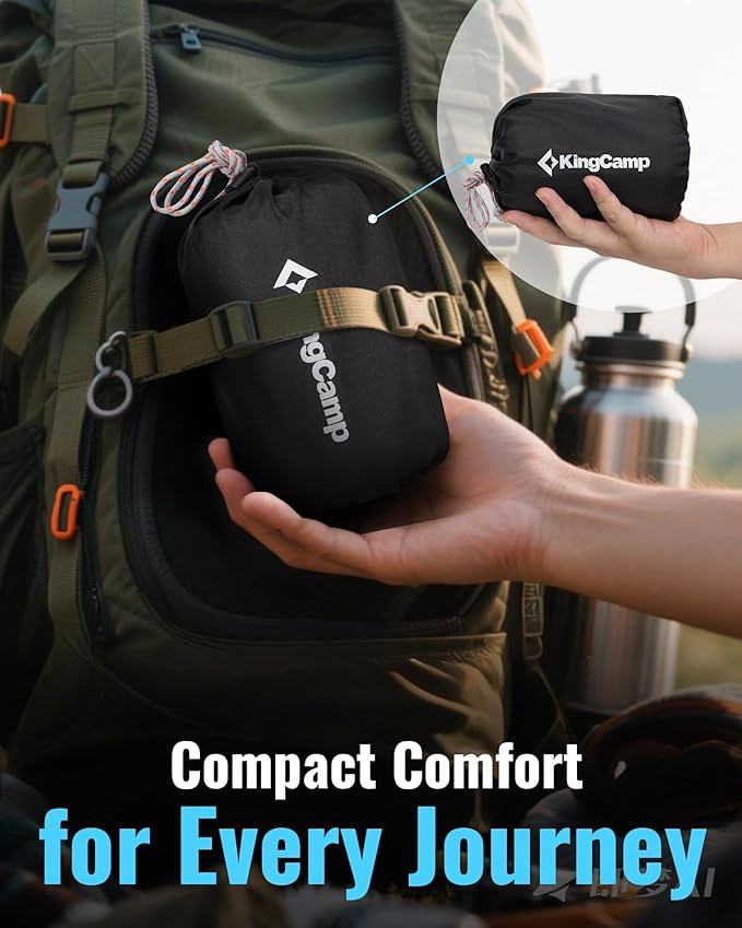 KingCamp Inflatable Pillow for Camping Large(19.7 x 11.8) Camping Pillow Ultra-Soft Camp Pillow with Washable Foam Cover for Home-Like Comfort Hiking Car Beach Travel