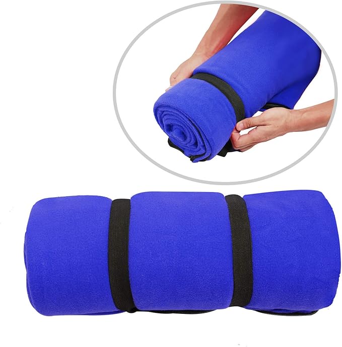 REDCAMP Fleece Sleeping Bag Liner for Adult Warm or Cold Weather 75 Long Full Sized Zipper Camping Blanket for Outdoor Indoor Used with Sack Navy Blue