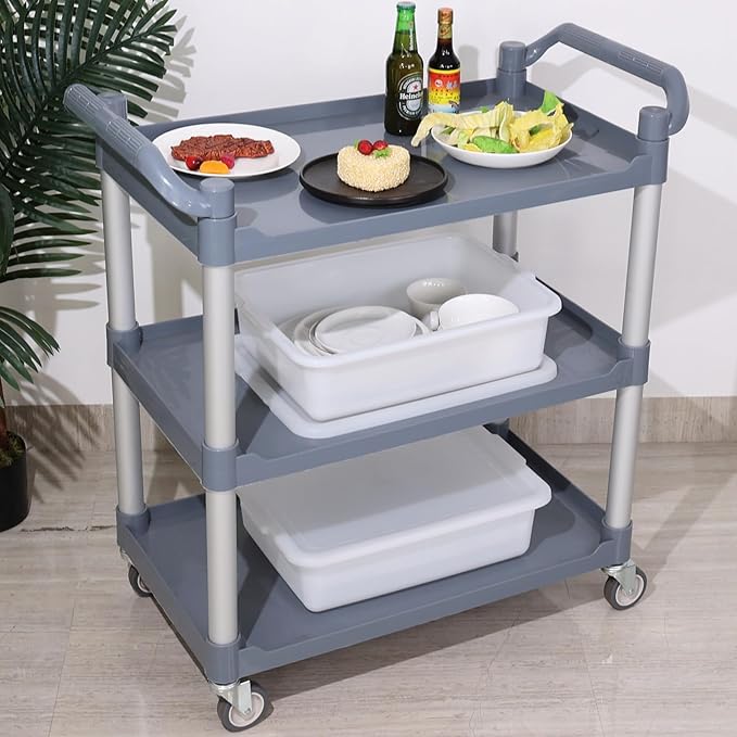 12-Pack 13 L Commercial Bus Tub with Lid Bpa-Free Food Grade White Dish Tote Box
