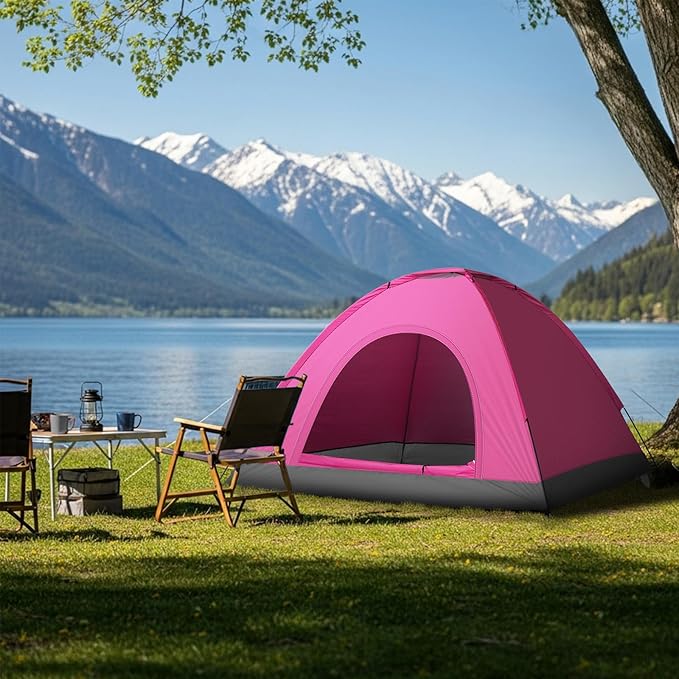 Outvita Camping Tent 4 Person Dome Tents with Rainfly &amp Carrying Bag Waterproof Easy Setup Tent with Mesh Windows for Camping &amp Hiking