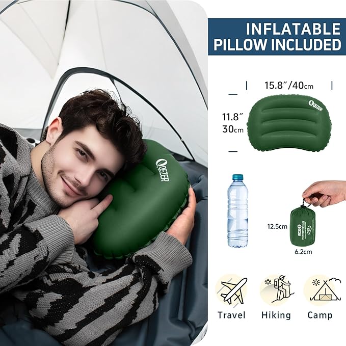 Sleeping Pad and Pillow with 300Fill Power Down Sleeping Bag