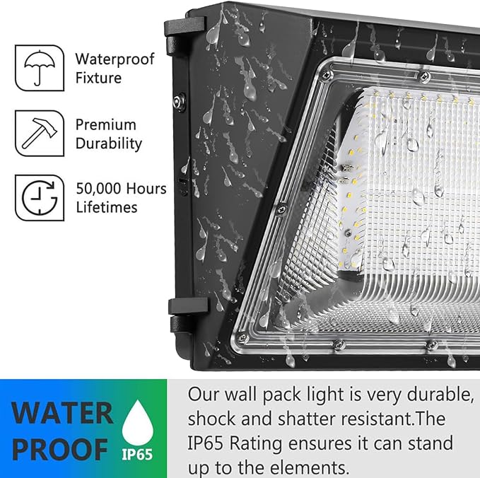2PACK Dusk to Dawn 180W LED Wall Pack Light Fixture 25200LM 1500W HPS/HID Equivalent100-277V 5000K Daylight Commerical/Industrial Outdoor Security Lighting Parking LotEntrance Warehouse