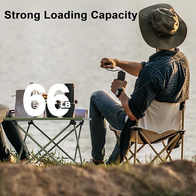 Small Folding Camping Table with Carry Bag Portable Ultralight Compact Aluminum Beach Table Foldable Mini Collapsible Camp Tables for Hiking Picnic Travel Cooking Outdoor Green