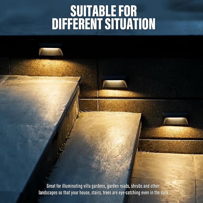 VENUS MANUFACTURING 2W Low Voltage Deck Lights LED Outdoor Stair Lights 3000K 12V Wired Step Lighting Die-cast Aluminum for Fence Yard Patio and Pathway (12Pack)