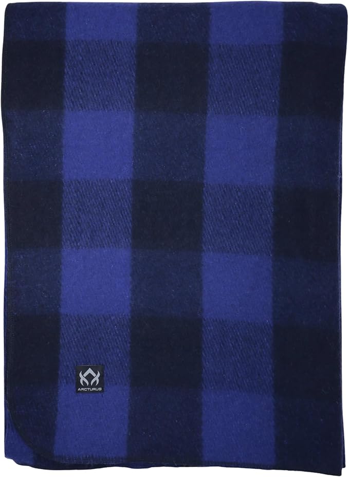 Arcturus Military Wool Blanket - Warm Thick Washable - Great for Outdoors Camping Stadium Blanket Picnics Travel - Car &amp Bushcraft Survival Kits