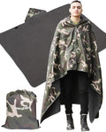 DUKUSEEK Hooded Stadium Blanket Camouflage Waterproof Windproof Outdoor Fleece Blanket - Large (79x56) Portable Wearable Warm for Outdoor Hunting Sporting Events…