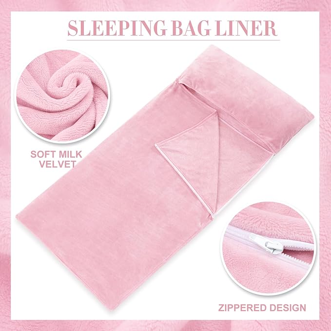 Flannel Sleeping Bag Liner for Adult Travel Camping in Warm Cold Weather Soft Fluffy Travel &amp Hotel Sleeping Bag Liner with Zipper for Hiking Camping Indoor Outdoor Use