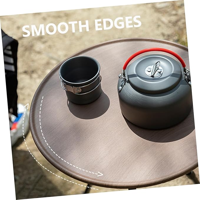 PRETYZOOM Portable Folding Round Table Adjustable Aluminum Camping Table Lightweight for Outdoor Use Beach Accessories Easy to Carry