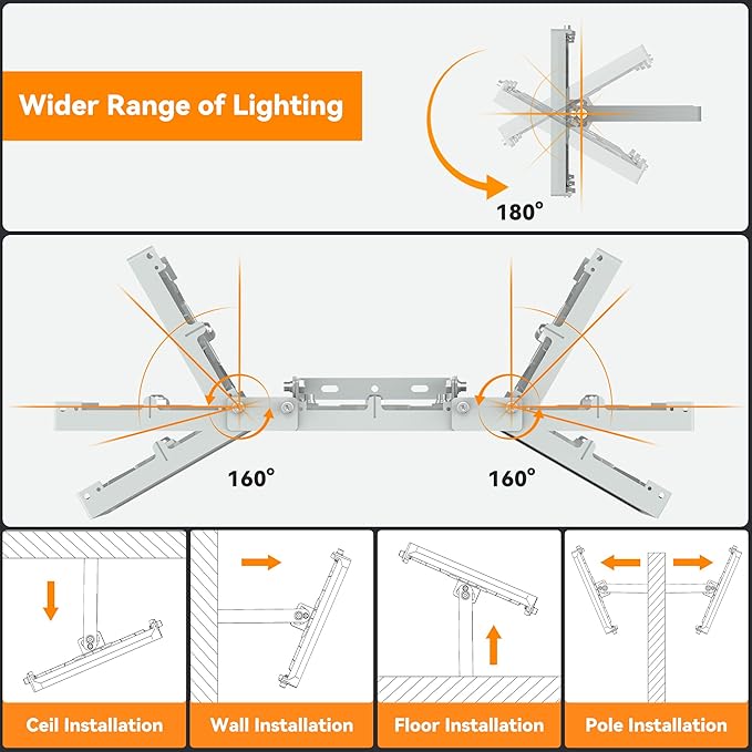480W LED Outdoor Flood Light 48000LM Super Bright Stadium Light 6000K Daylight White IP66 Waterproof 3 Heads Adjustable Outdoor Floodlights for Patios Street Parking Lots