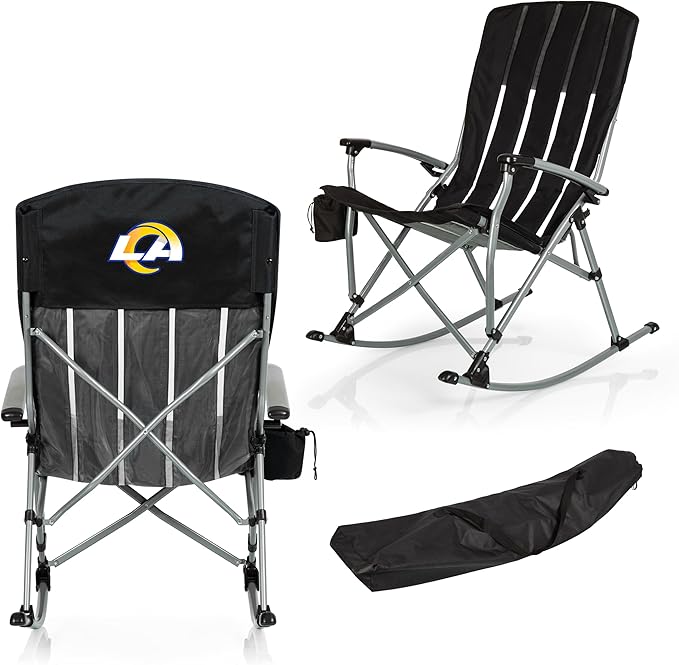 Picnic TIME NFL Unisex-Adult NFL Outdoor Rocking Camp Chair XL Heavy Duty Camping Chair for Adults
