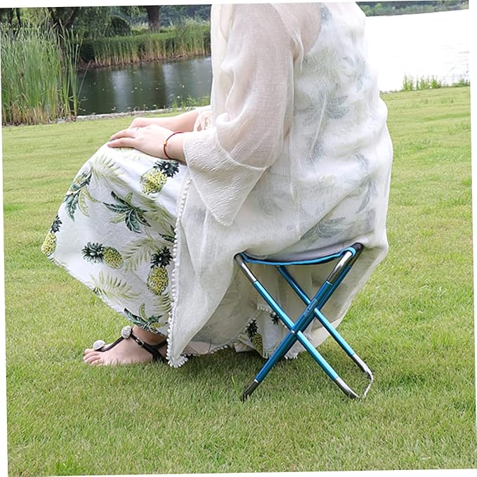 VANZACK Foldable Stool Small Folding Chair Comfortable Camping Stool Multi-Functional Beach Chair Shade