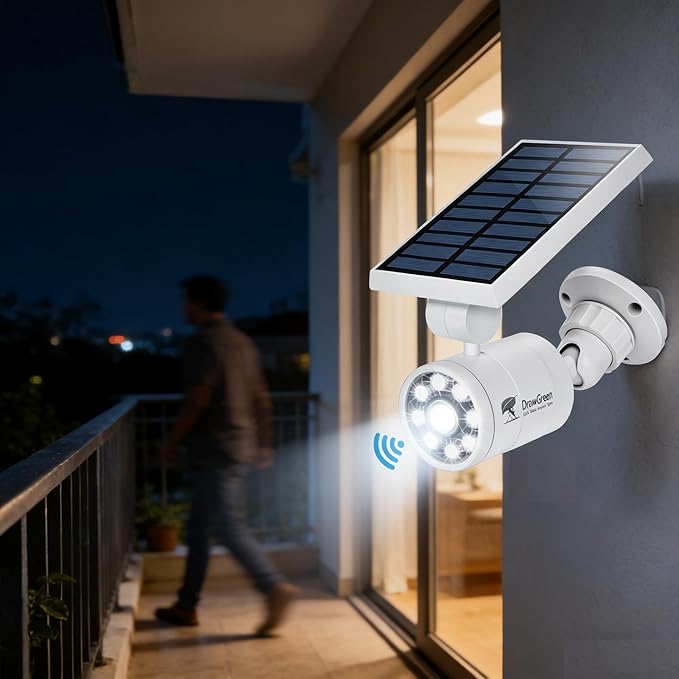 Motion Sensor Outdoor Solar Lights Waterproof Aluminum alloy(Not plastic) Solar Spot Lights Solar Motion Detector Lights for Outside Patio Porch Wall Driveway Garden 100-Week FREE Refund/Replacement