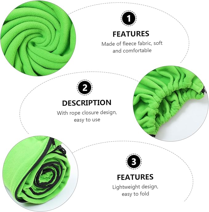 DECHOUS Lightweight Envelope Shape Outdoor Durable Polar Fleece Compact Design Windproof for Camping Travel Accessories