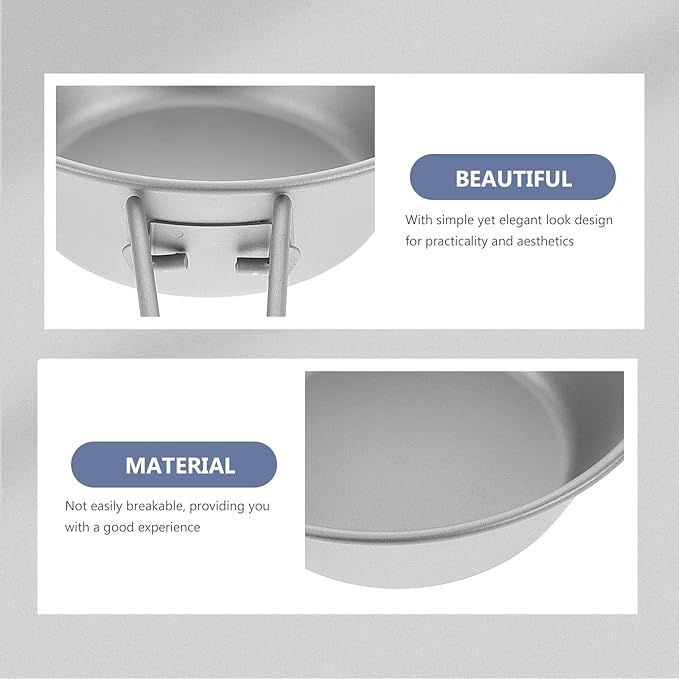 Portable Camping Bowl Set Titanium Foldable Handle Camp Bowls for Outdoor Hiking Picnic Backpacking and Travel Lightweight Sturdy Salad and Soup Dishware