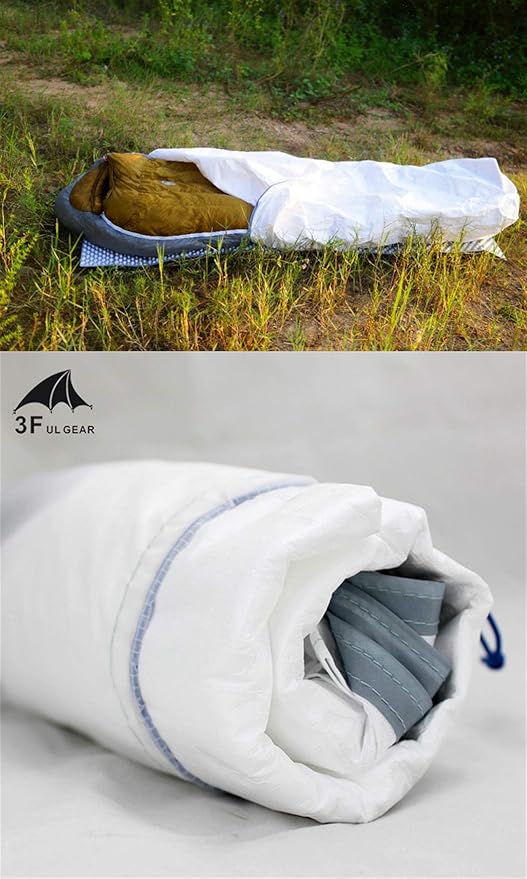 Sleeping Bag Liner 3F UL GEAR Tyvek Sleeping Bag Cover Liner Waterproof Bivy Bag Camping Bags Ventilate Moisture-Proof Warming Every Dirty Inner Liner BIVY Sack (B Type)