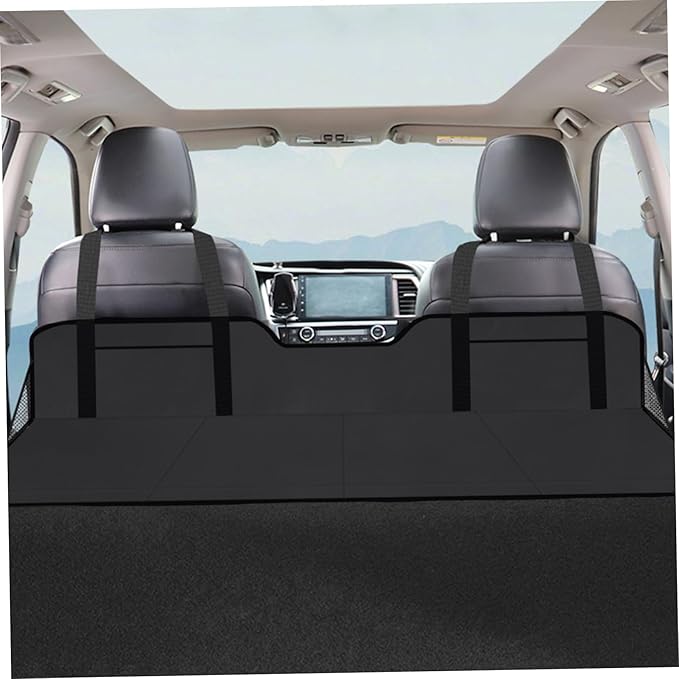 Car Mattress Flannel 4-Fold Non Inflatable Car Sleeping Bed Backseat with Storage Bag Portable Soft 50x16 in Back Seat Extender for Truck Fishing Camping Beach (Black) Sports