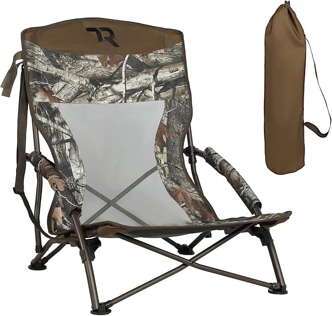 TR Low Camping ChairLow Lawn Chairs for Concerts Lightweight Heavy DutyLow Chair with Carry Bag for Outdoor Camping Travel Turkey Hunting