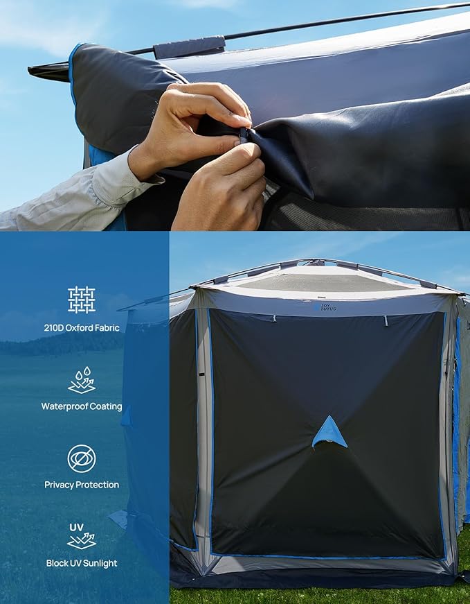 JOYTUTUS Dual-Use Pop up SUV Tent for Camping 11x11 Ft Outdoor Gazebo Screen SUV Tailgate Tent for Family Vehicle Camping Canopy Shelter Portable Carry Bag