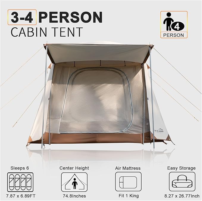 Tents for Camping 4 Person Tents Waterproof Easy Setup Double Layer Family Camping Tent