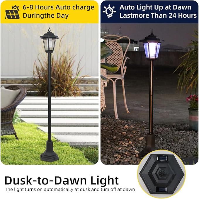 2 Pack 33 Solar Outdoor Floor LampsSolar Lamp Post Lights Waterproof Perfect for Festive Decoration in Gardens Lawn Patio Front/Back Door